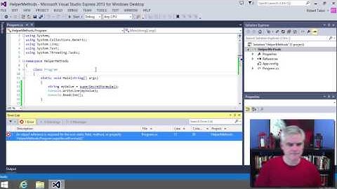 C# Fundamentals for Absolute Beginners  11 Creating and Calling Simple Overloaded Helper Methods