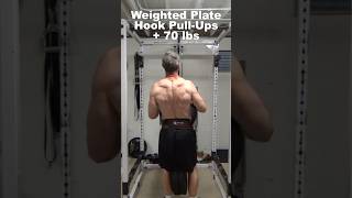 Weighted Plate Hook Pull-Ups - amazing upper back and pinch grip training