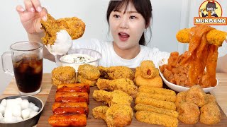 ASMR Mukbang | 🍗Day of Purinkle Series! Chicken, Cheese balls, Menbosha, Sotteok, Cheese sticks.