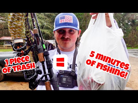 For Every Piece of Trash, I Fish For 5 Minutes! Mule Fishing Cleanup