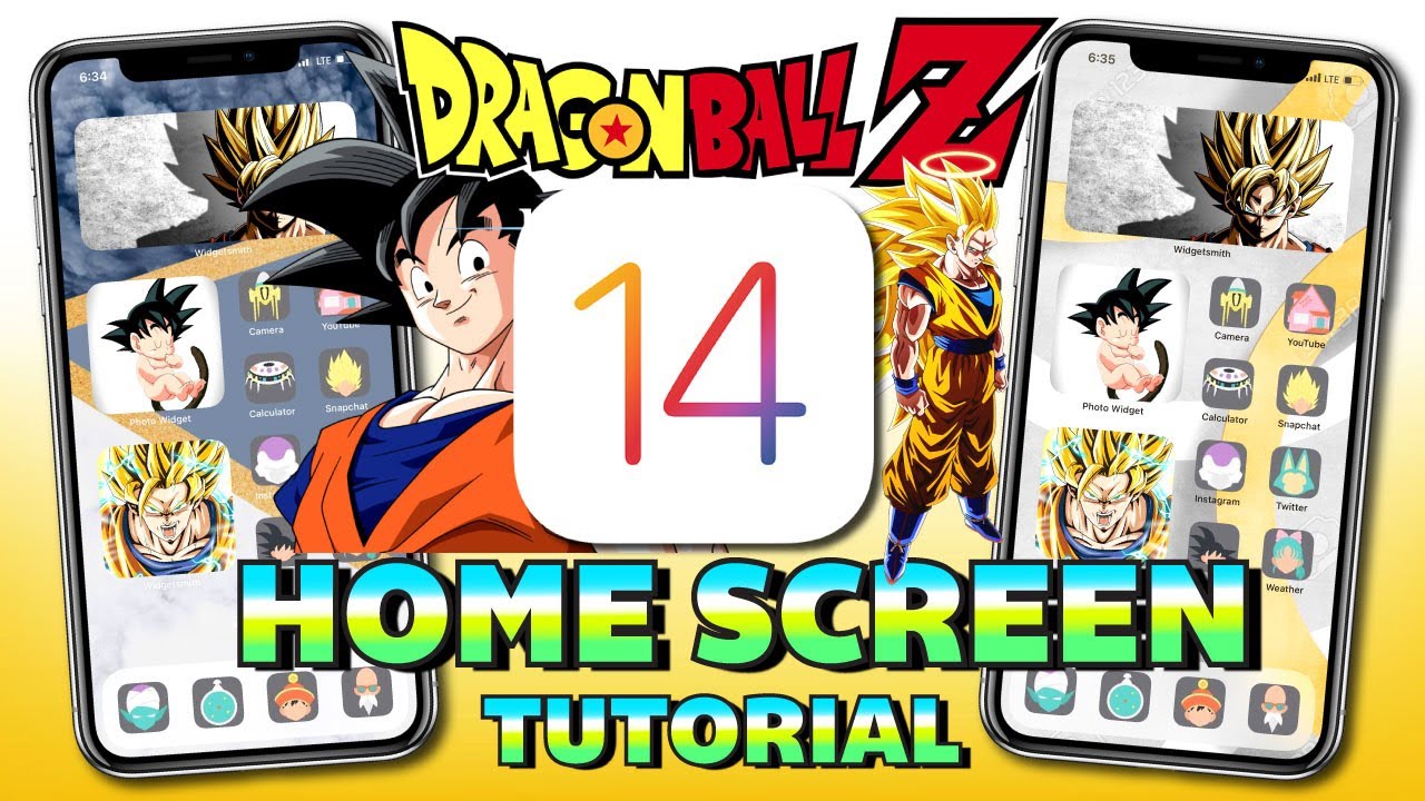 iOS 14 DRAGON BALL Z Home Screen Setup Tutorial ANIME + Download FREE iCons  Pack (iPhone, and iPad) - YouTube