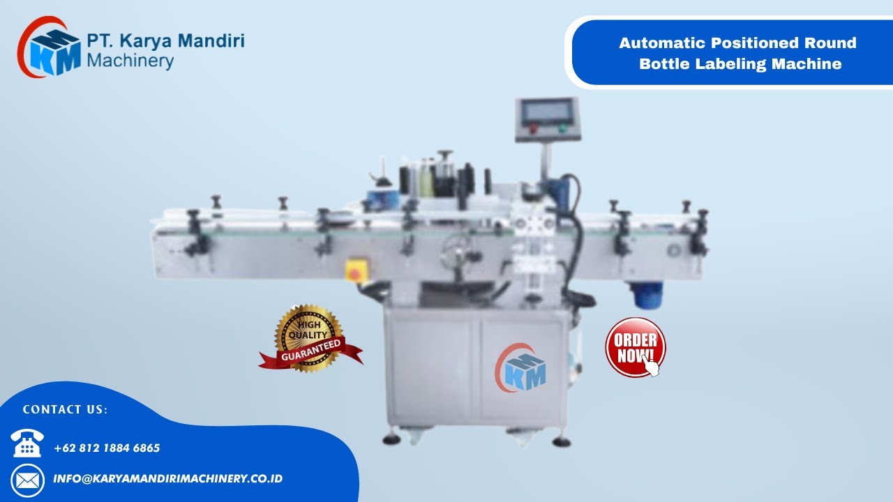 Automatic Positioned Round Bottle Labeling Machine - YouTube