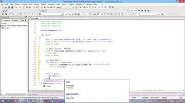 Menentukan Nilai Tertinggi dan Terendah Dalam ARRAY | Program C++