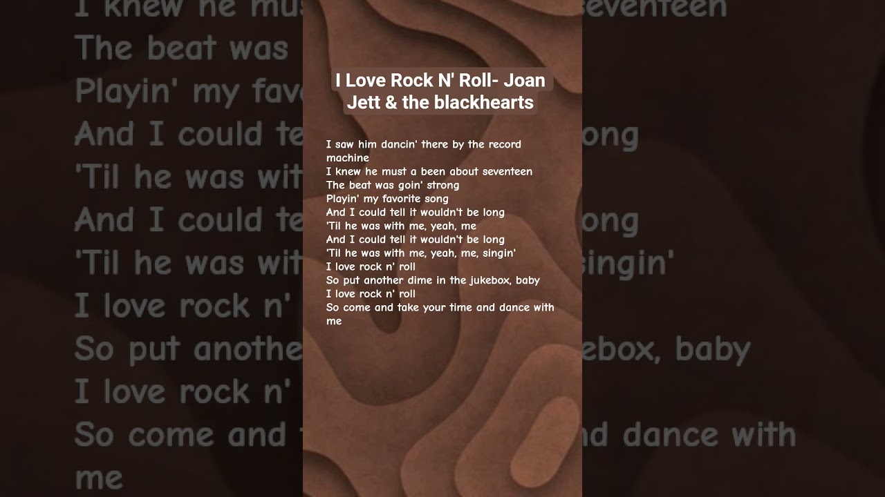 I Love Rock N' Roll- Joan Jett & the blackhearts 