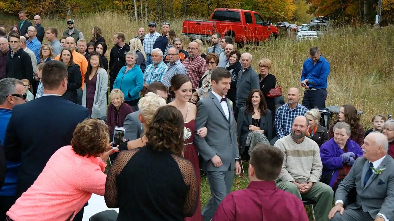 Romantic wedding video on a mountain in Michigan, spectacular drone footage!