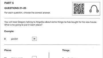 A2 KEY 1 Test 1 Listening Part 5