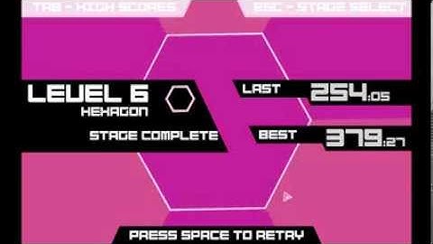Super Hexagon - full playthrough random attempt (254s)