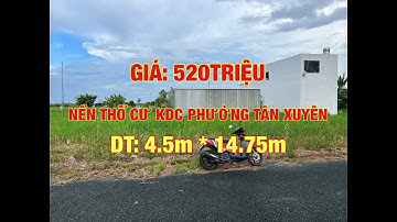 GIÁ 520triệu NỀN THỔ CƯ KDC PHƯỜNG TÂN XUYÊN TP CÀ MAU