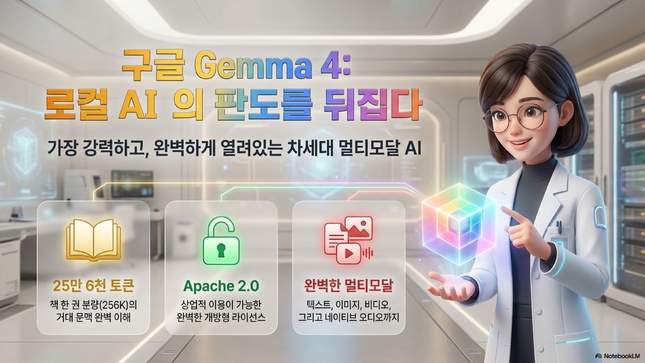 ⁣Gemma 4 완벽 정리! 초경량 모델부터 MoE까지, 오픈소스 AI의 끝판왕 등장 | 거대 모델을 압도한 로컬 AI 젬마 4