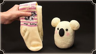 How to make a soft koala toy from socks in 10 minutes - a plush gift! screenshot 3