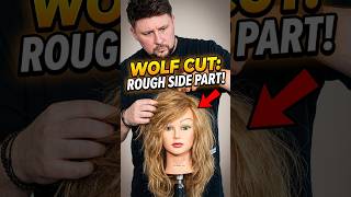 Wolf cut side part rough look tutorial #hairstyle #diy #shorts