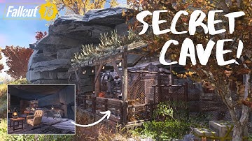 immersive abandoned CAVE HIDEOUT | Skyline Valley Fallout 76 CAMP Build Tutorial