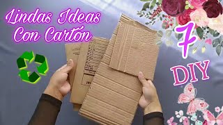 7 Manualidades FÁCILES y RÁPIDAS con Cartón / IDEAS con CARTÓN RECICLADO ♻ DIY