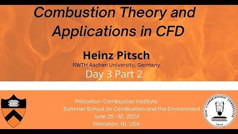 Combustion Theory and Applications in CFD, Pitsch, Day 3, Part 2