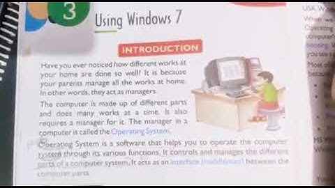 Class - 3rd (Computer) Ch - 3 (Using Windows 7) Part - 1