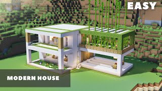 How to Build Modern House in Minecraft Tutorial
