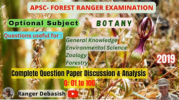 Optional Botany-2019-Prev. year questions-Useful-G.K., Env. Sc.,Forestry, Zoology-APSC Forest Ranger