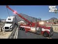 GTA 5 Real Life Mod #213 Rotator Lifts Up Semi Truck & Trailer