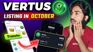 Vertus Mining Withdrawal || Vert Coin Listing Date In October || Vertus Combo Today
