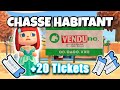 Chasse  lhabitant 20 tickets miles nook animal crossing new horizons acnh