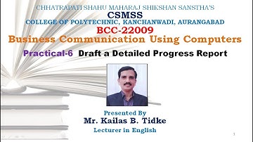 BCC PR6 Draft a Detailed Progress Report