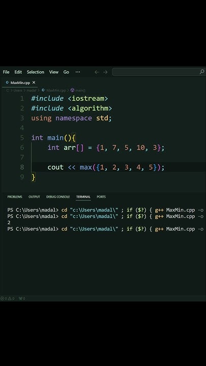 Max and Min functions in C++ #programming #robotmaze #c - YouTube