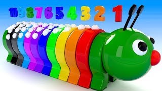 learn numbers and colors for children with a wooden caterpillar toy educational toys for babies