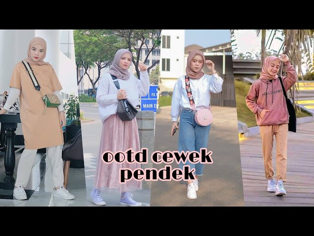 Inspirasi OOTD remaja kekinian cewek pendek || hijab style class=