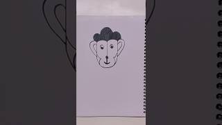 how to draw M letter monkey 🐵 easy drawing for beginners!! #shorts #art #drawing