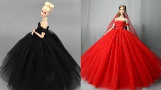 Cómo hacer Ropa Sin Coser para Barbies. Vestidos para Muñecas
