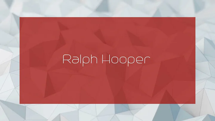 Ralph Hooper - appearance