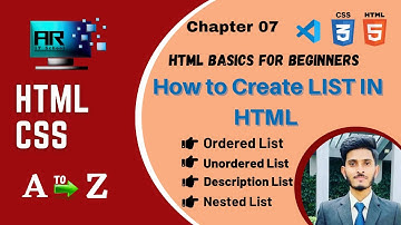 How to Create List in HTML | Ordered | Unordered | Description | HTML Sinhala Tutorials (Chapter 07)