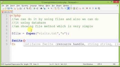How to create visitor counter using file in php