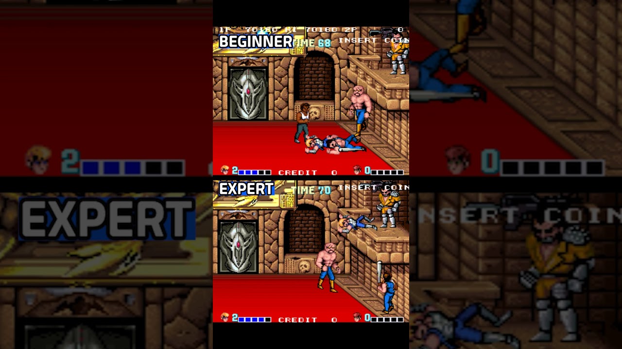 Double Dragon | Beginner vs Expert: Retro Games Side-by-Side Comparison #shorts