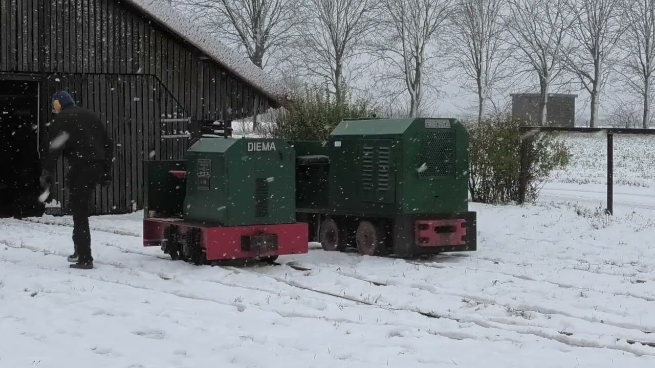Hoe moeilijk is een Diema line-up in de sneeuw, Gelders Smalspoor Museum 2026