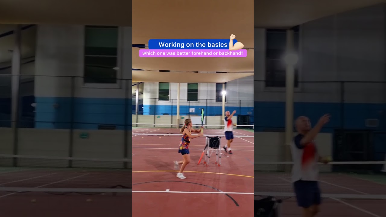 Working on the basics 💪  which one was better forehand or backhand? 