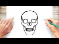 How to draw a simple skull step by step