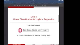Lecture 4c and 5a: Linear Classification and Logistic Regression