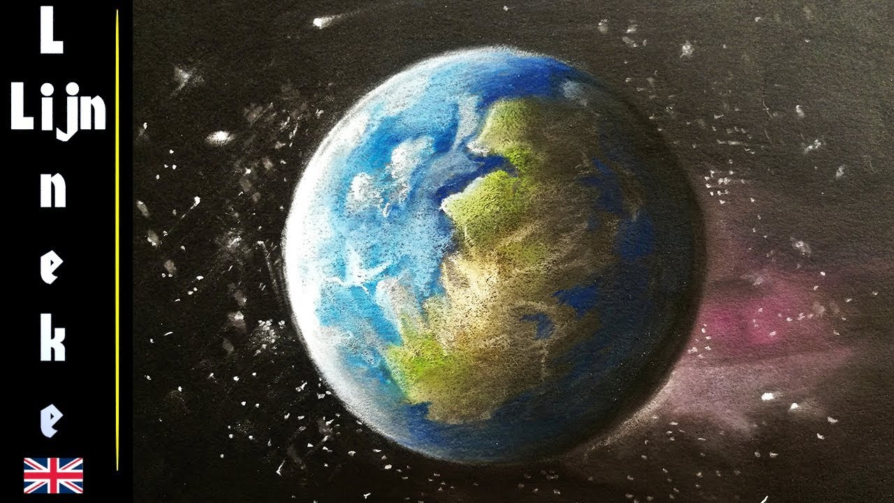 Easy EARTH pencil drawing for beginners YouTube