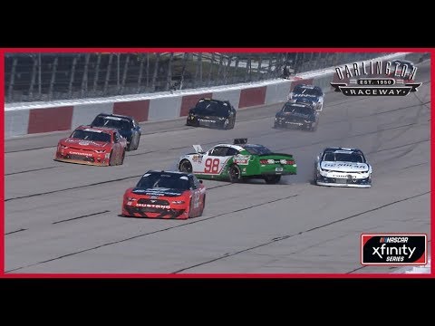 Major contact between Ross Chastain and Kevin Harvick battling for lead