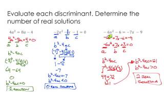 Practice with the Discriminant