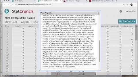 Math 110 Getting Started on Chapter 1 StatCrunch Assignment