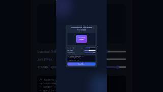 Harmonious Color Palette Generator in JavaScript & Tailwind CSS | #Shorts