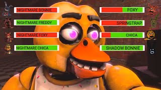 [SFM FNaF] Top 5 NIGHTMARE VR vs Fights WITH Healthbars