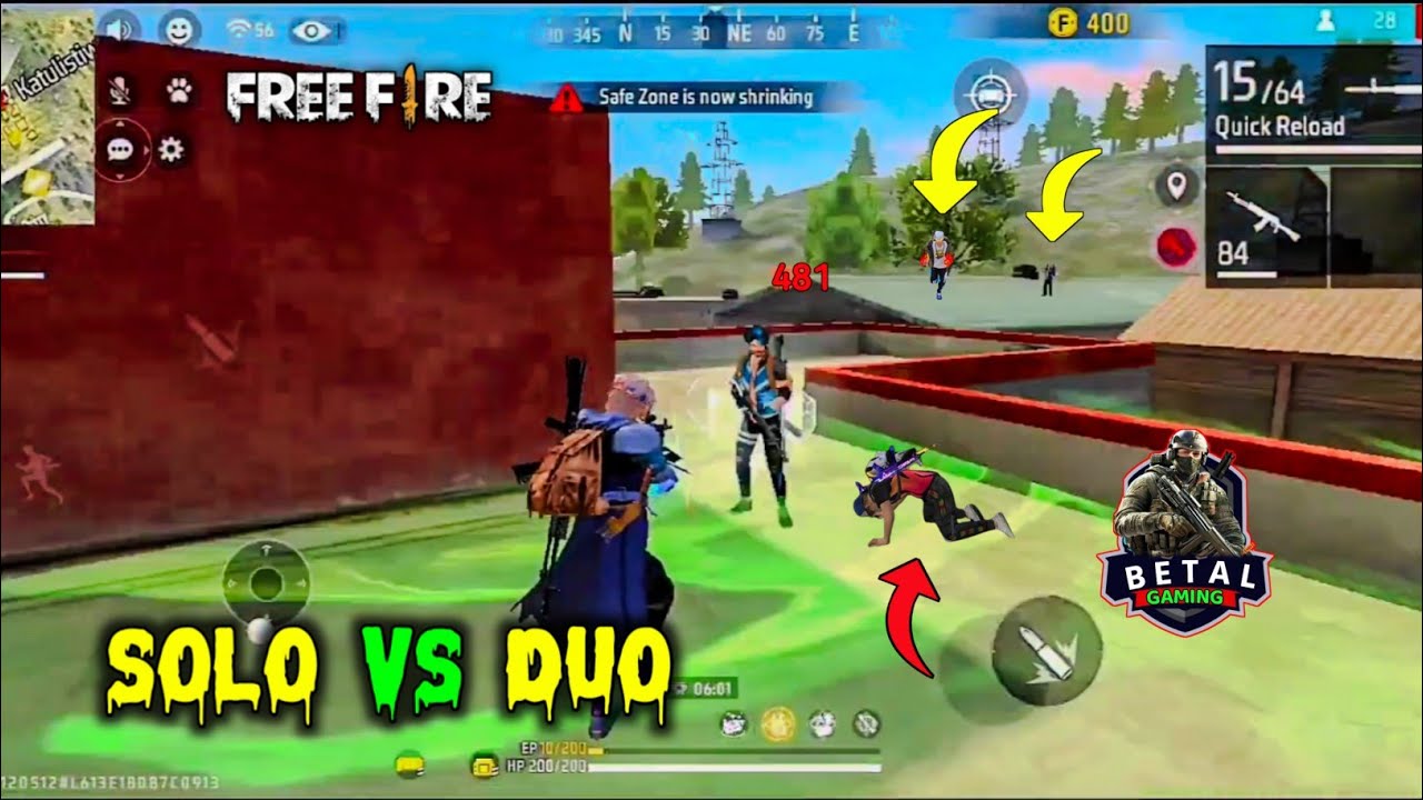 1 vs 4 free fire, Op gameplay with lakkybhai || garena free fire - YouTube