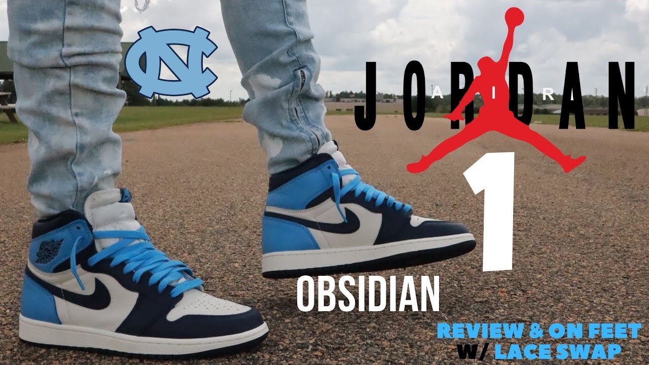 obsidian jordan 1 white laces