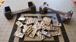 Cast Aluminum Dominoes | Box | 3D Printed Pattern and Water Glass Sand