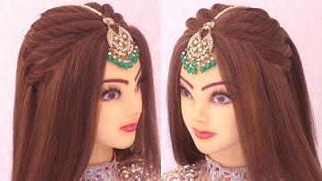 2 Trending open hairstyle for wedding l Front bridal puff l Elegant party look l easy hairstyle girl