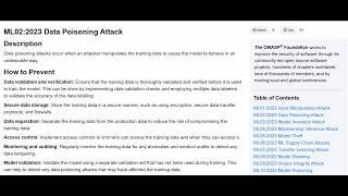 ML02:2023 Data Poisoning Attack
