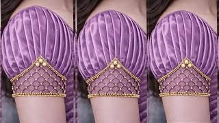 Latest bridal blouse sleeve design|designer blouse stitching tutorial|puff sleeve design|बाजू डिजाइन